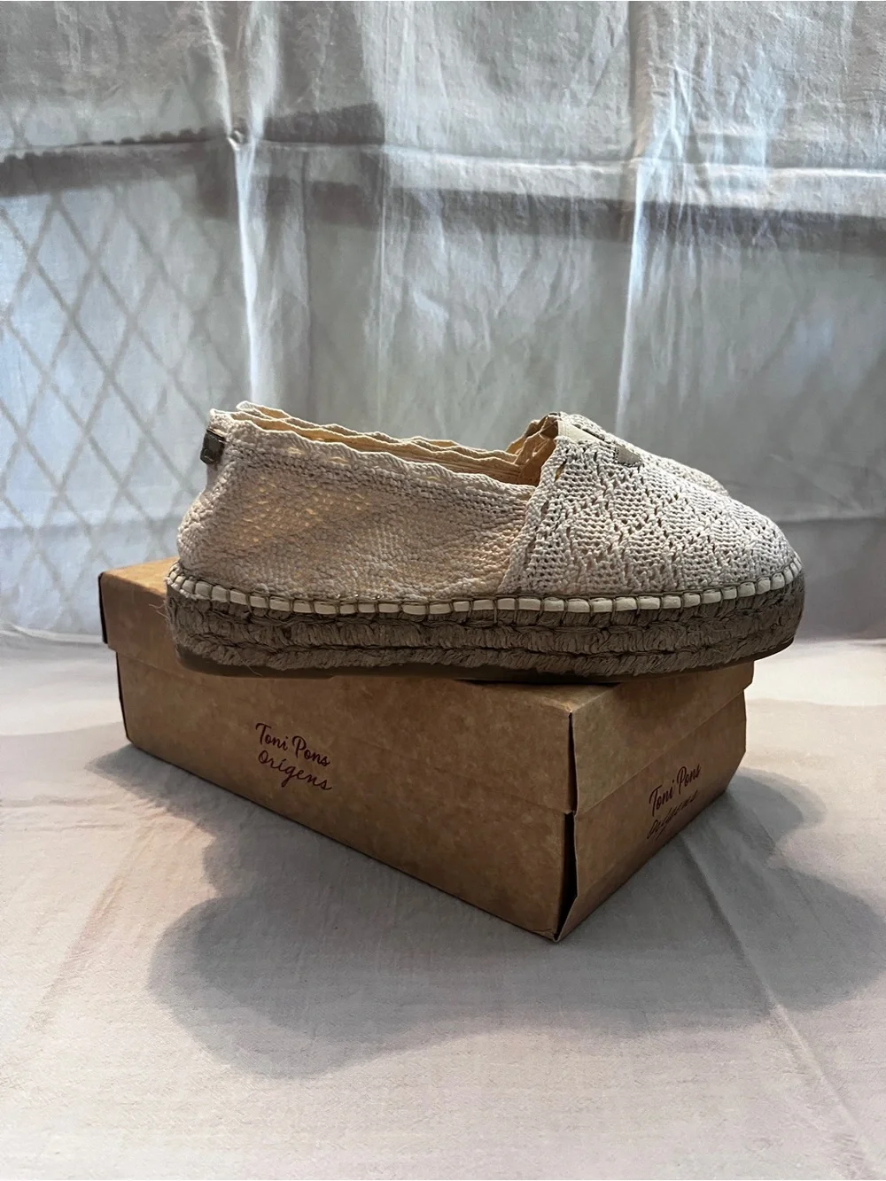 Breathable Cream Crochet Espadrille Slip-Ons